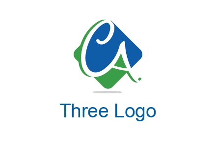 Letters CA are in rhombus shape logo