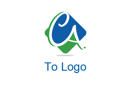 Letters CA are in rhombus shape logo