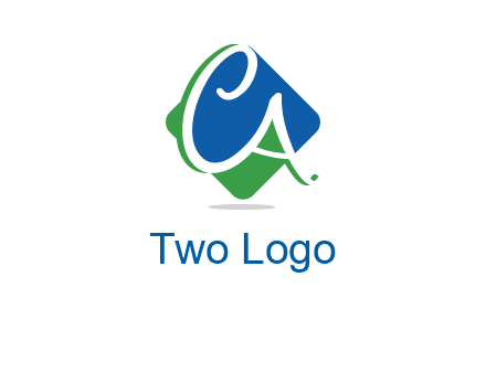 Letters CA are in rhombus shape logo