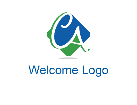 Letters CA are in rhombus shape logo