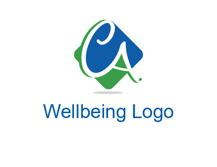 Letters CA are in rhombus shape logo