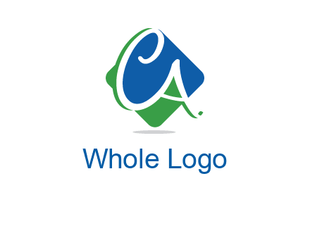 Letters CA are in rhombus shape logo