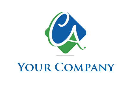 Letters CA are in rhombus shape logo