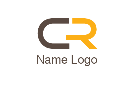 modern font letter C and letter R