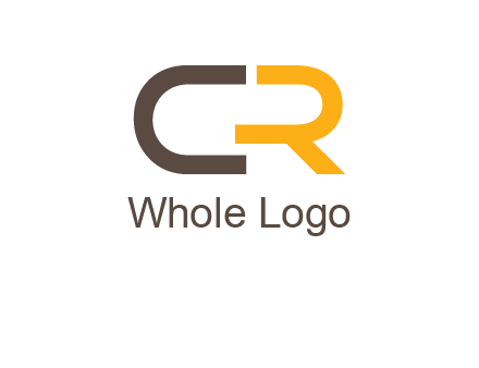modern font letter C and letter R