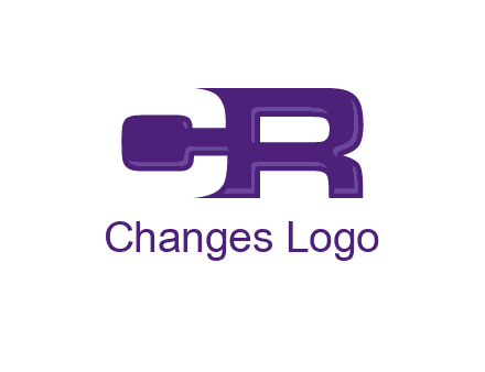 dumbbell joined to letter R