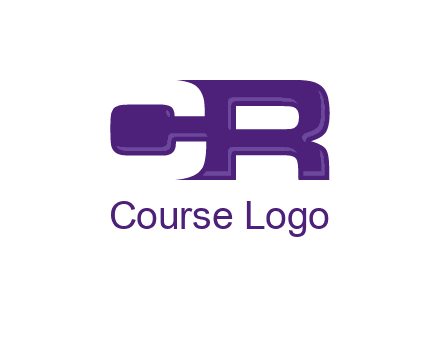 dumbbell joined to letter R