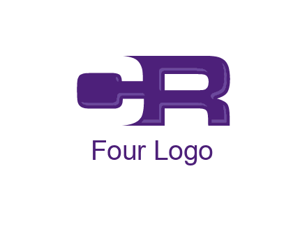 dumbbell joined to letter R