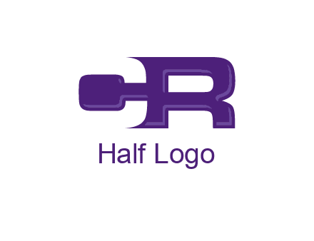dumbbell joined to letter R