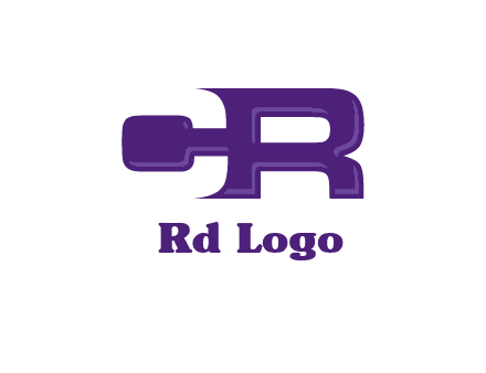 dumbbell joined to letter R