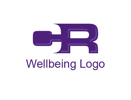 dumbbell joined to letter R