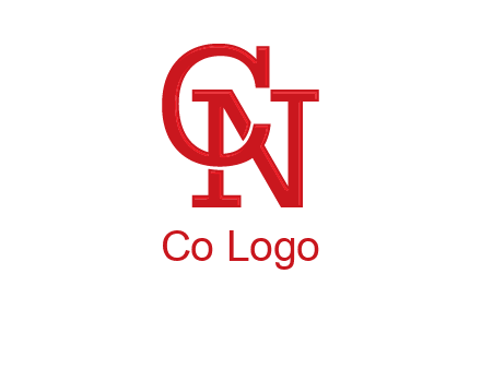 serif font letter C and letter N together