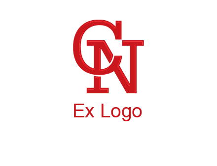 serif font letter C and letter N together