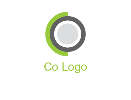 circles and semi circles forming letter C and letter O