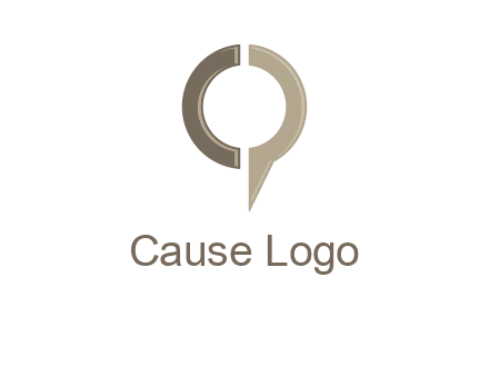 letter C forming letter Q