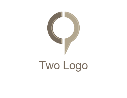 letter C forming letter Q