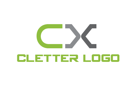 letter C and arrows forming letter X