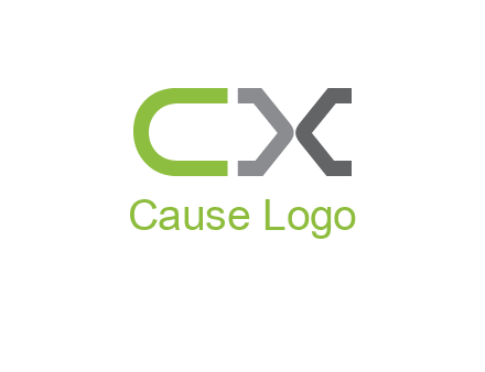 letter C and arrows forming letter X