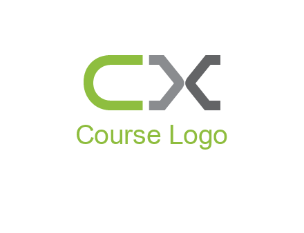 letter C and arrows forming letter X