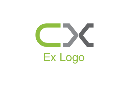 letter C and arrows forming letter X