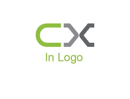 letter C and arrows forming letter X