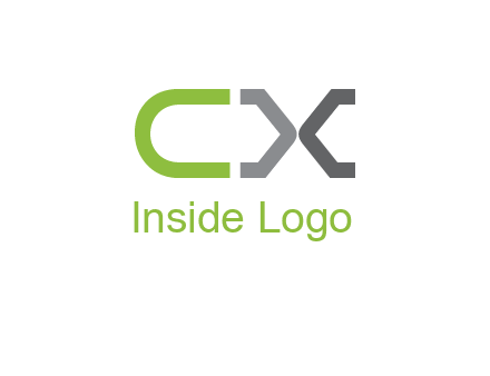 letter C and arrows forming letter X