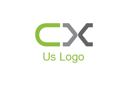 letter C and arrows forming letter X