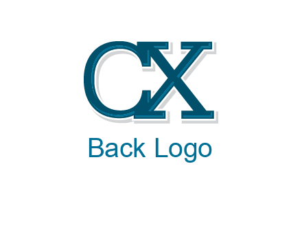 serif font letter C and letter X together