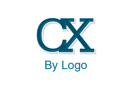 serif font letter C and letter X together