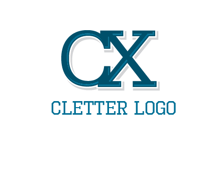 serif font letter C and letter X together