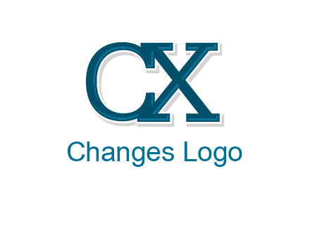 serif font letter C and letter X together