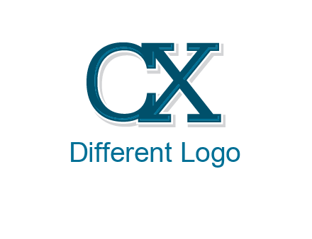 serif font letter C and letter X together