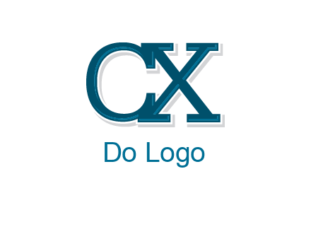 serif font letter C and letter X together