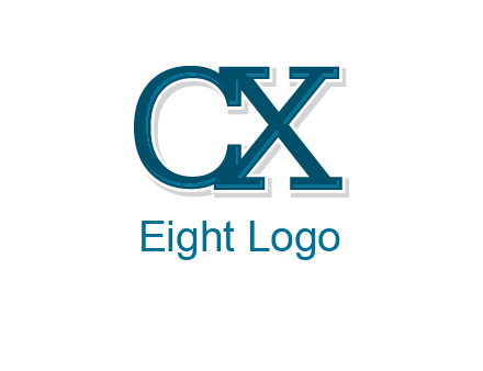 serif font letter C and letter X together
