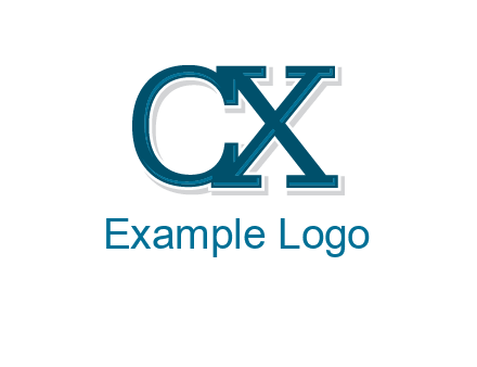 serif font letter C and letter X together
