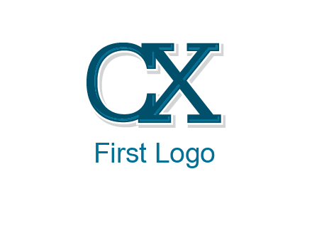 serif font letter C and letter X together