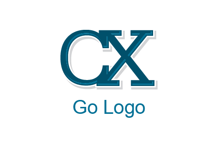 serif font letter C and letter X together