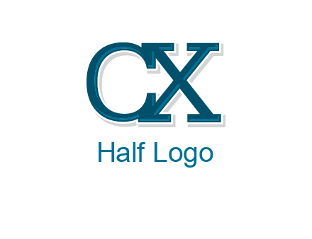 serif font letter C and letter X together
