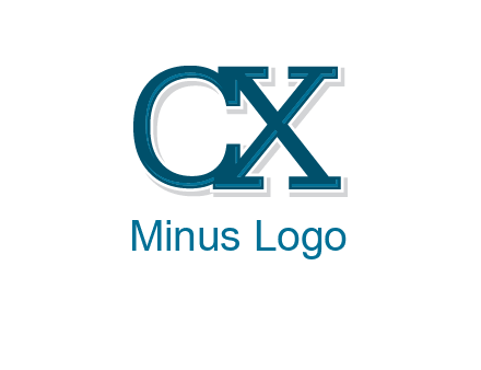 serif font letter C and letter X together