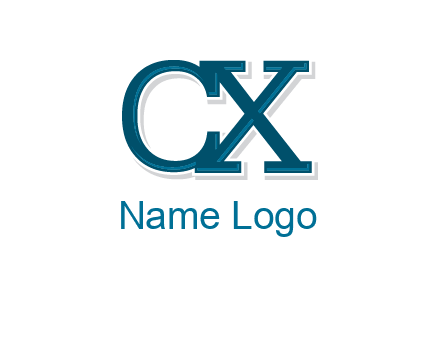 serif font letter C and letter X together