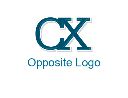 serif font letter C and letter X together