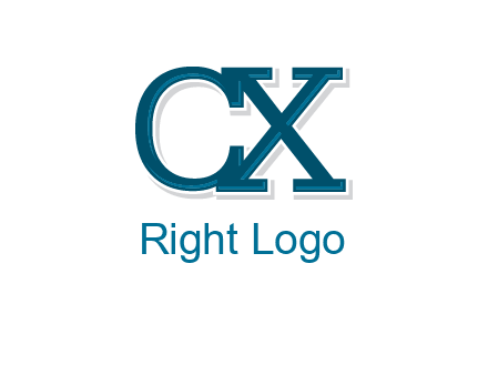 serif font letter C and letter X together