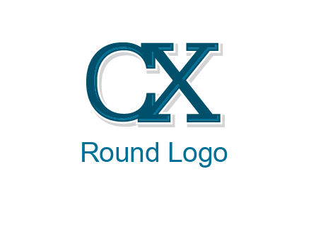 serif font letter C and letter X together