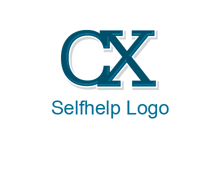 serif font letter C and letter X together