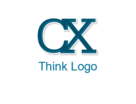 serif font letter C and letter X together