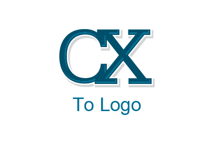 serif font letter C and letter X together