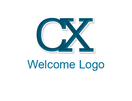 serif font letter C and letter X together