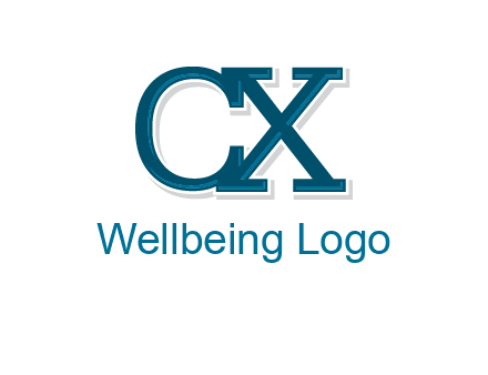 serif font letter C and letter X together