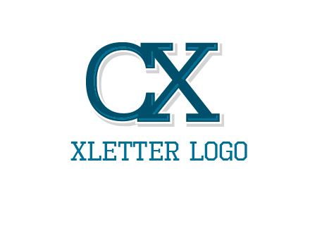 serif font letter C and letter X together