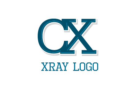 serif font letter C and letter X together